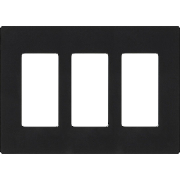 Lutron Designer Wall Plates, Number of Gangs: 3 Gloss Finish, Black CW-3-BL - main