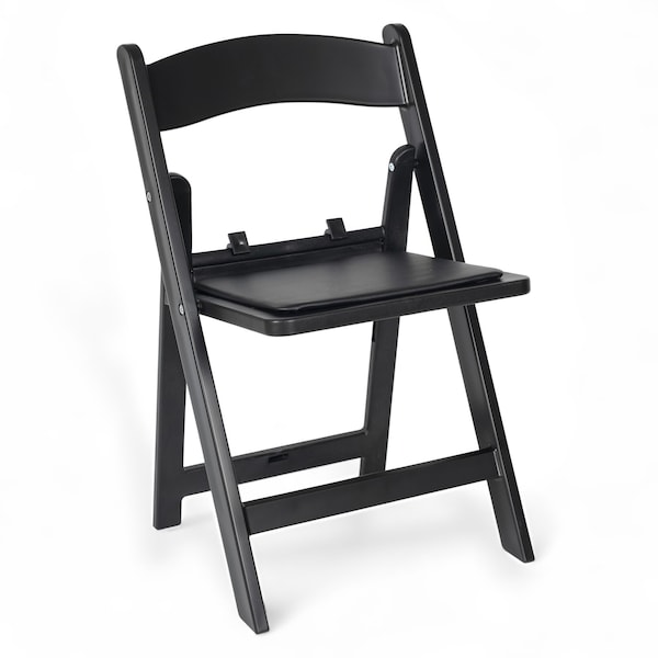 Flash Furniture HERCULES Kids Black Resin Folding Chair with Black Vinyl Padded Seat LE-L-1K-BK-GG - main