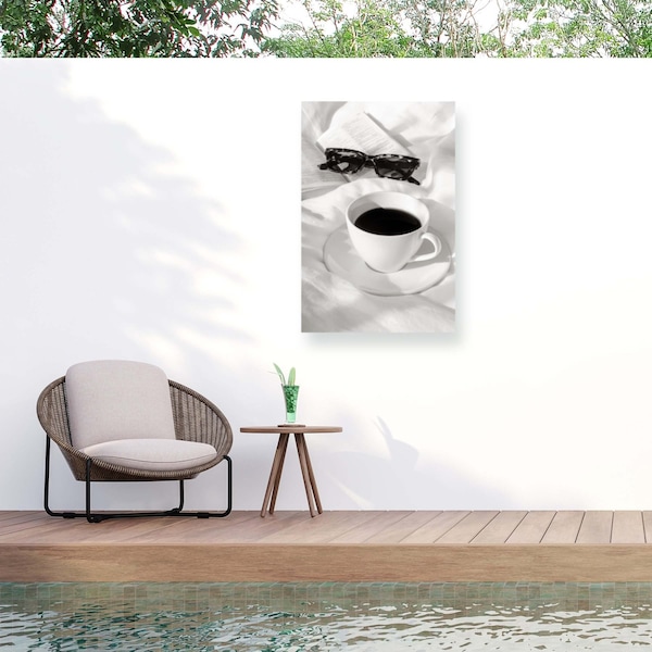 Trademark Fine Art Outdoor Canvas Art Pictufy Studio III 'Coffee In Bed' Wall Art for Patios, or Gardens 1X29071-OC1624WR - main