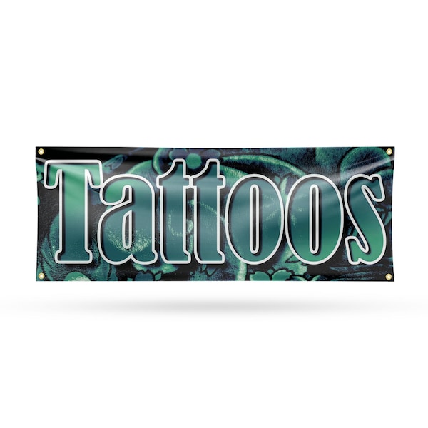 Signmission Tattoos, 18 Inch x 48 Inch, Vinyl Banner B-30883 - main