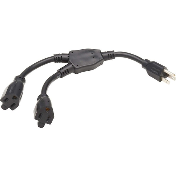 Eaton Tripp Lite Series Extension Cord Y Splitter, NEMA 5-15P to 2x NEMA 5-15R - Heavy Duty, 15A, P024-001-2 - main