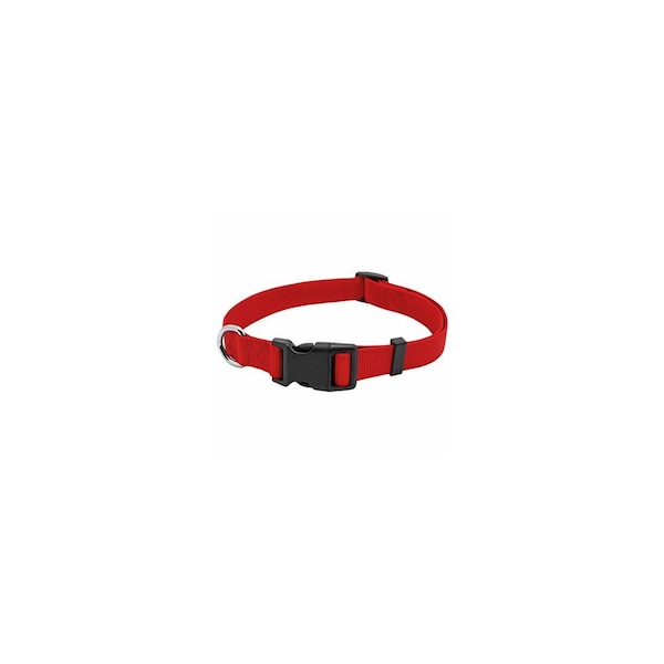 Pet Expert Dog Collar, Adjustable, Red Nylon, Quadlock Buckle, 1 x 18 to 26-In. PE223994 - main