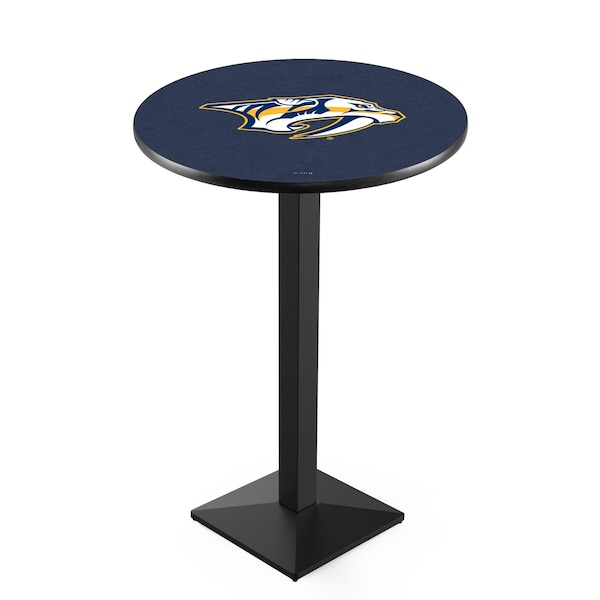 Holland Bar Stool Co 42" Blk Wrinkle Nashville Predators Pub Table, 36" dia. Top L217B4236NshPre - main