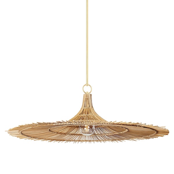 Troy Lighting Costa Mesa 1 Light Pendant 50 In. Vintage Gold Leaf F8850-VGL - main