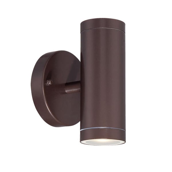 Estallar 6.5 x 4.38 x 4.63 in. Integrated LED 2-Light Architectural Bronze Wall Light ES3093085 - main