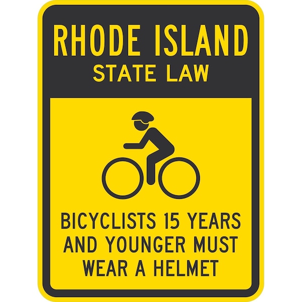 Lyle Bicyclists 15 Years And Younger Must Wear A Helmet (with Cyc, 18x24, Engineer Grade, Yellow G-10198-EG_18x24 - main