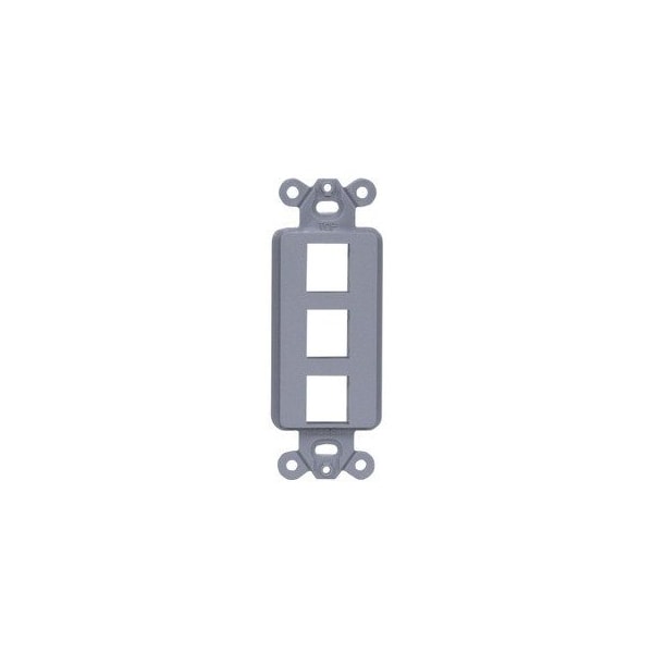 Hubbell 3-Port Flush Keystone Wallplate, Gray ISF3GY - main