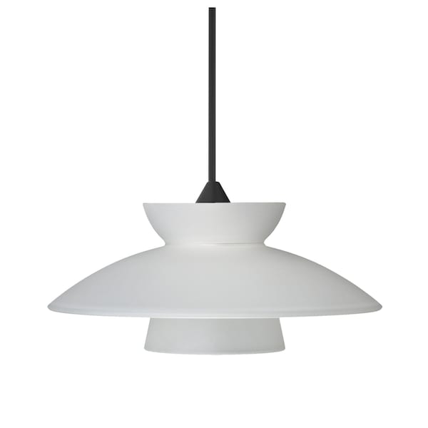 Besa Lighting Besa Trilo 7 Pendant, Frost, Black Finish, 1x 5W LED 1XT-271825-LED-BK - main