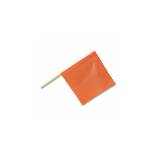 Cortina Safety Products Heavy Duty Warning Flag with Wooden Dowel, 18 in W, 18 in H, 30 in L, Vinyl Coated Mesh, Orange 831-03-229-3407 - main