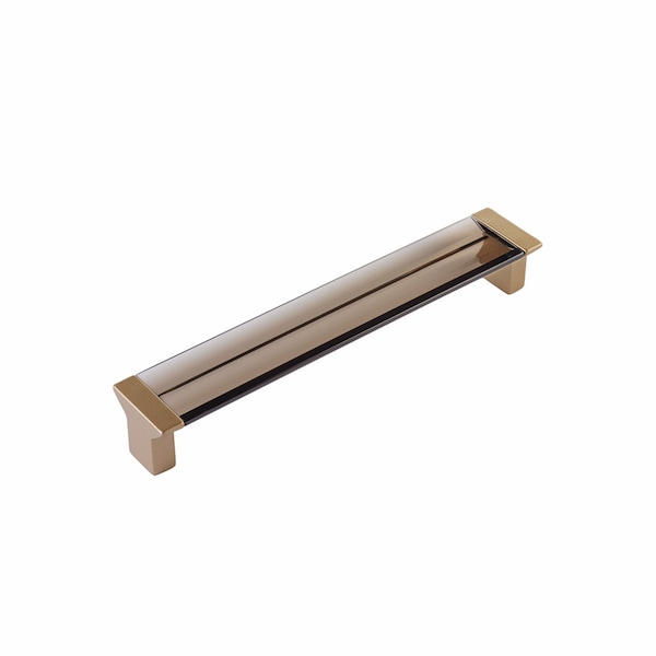 Schaub 6-5/16in Center to Center Positano Smoke Cabinet Pull Signature Satin Brass Finish 317-SSB-SM - main