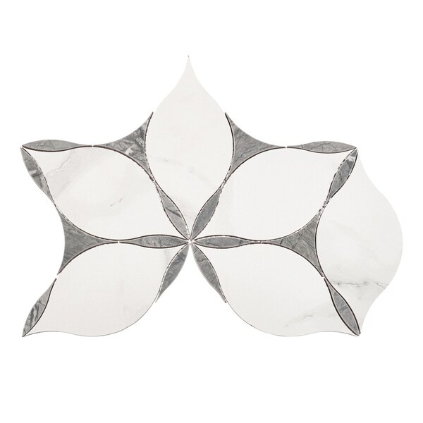 Andova Tiles Ciara Tanok White 7-in. x 12-in. Flower Marble Look Matte Porcelain Wall & Floor Tile ANDCIA1261 - main