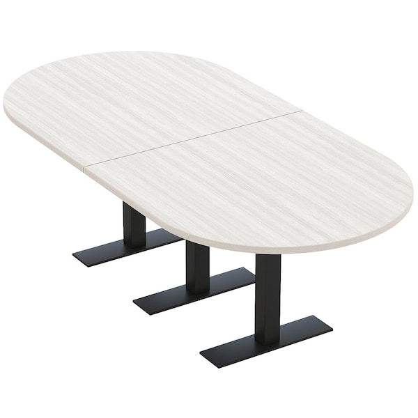 Skutchi Designs 8 Person Conference Table With Power Unit | 8' Racetrack Table | Harmony Series HAR-RAC-48X96-T.BK-WA7976-NA - main