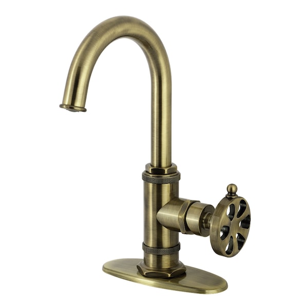 Kingston Brass Single-Handle Bar Faucet, Antique Brass KSD8503RX - main