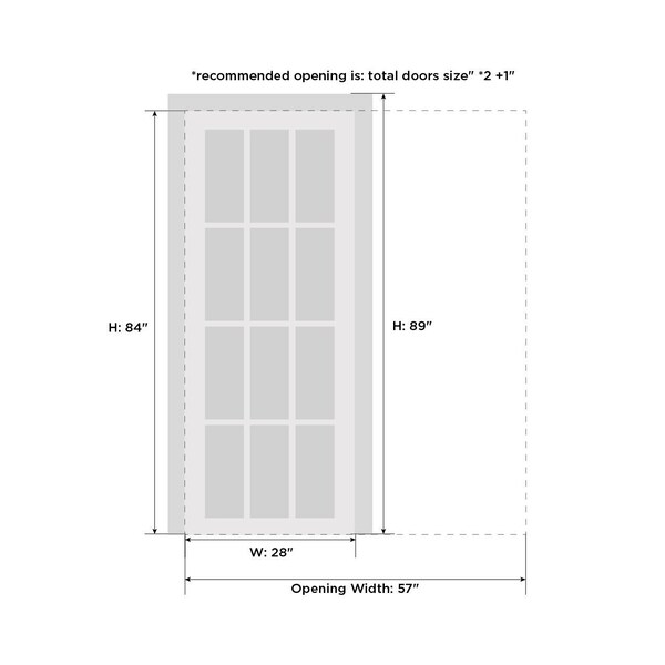 Sartodoors Pocket Interior Door, 28" x 84", White QUADRO4112PD-WS-2884 - main