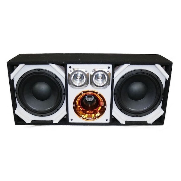 Deejay Led Loaded Box w/Two Despacito Heavy Duty 10-in Woofers One Horn and w/Two Bullet Tweeters WHITE TBH10WHITE - main