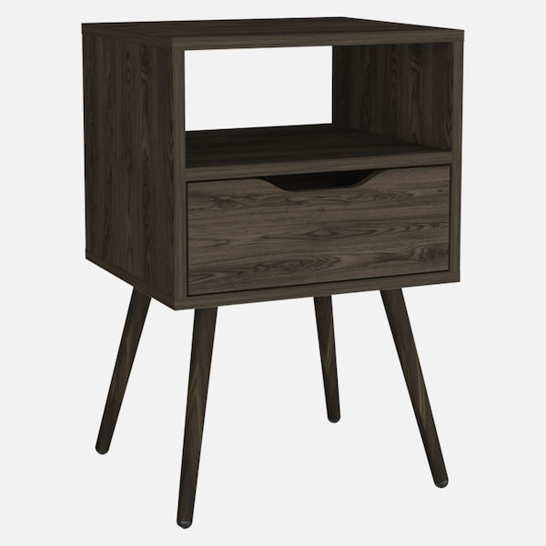 Homeroots 25" Wood One Drawer Nightstand 477923 - main