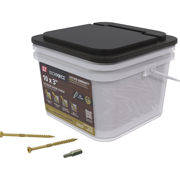 Grip-Rite DeckForce PrimeGuard Nano No, 10 x 3'' Star Drive Gold Screw, 25 Lb. GRDF3STGDBK - main