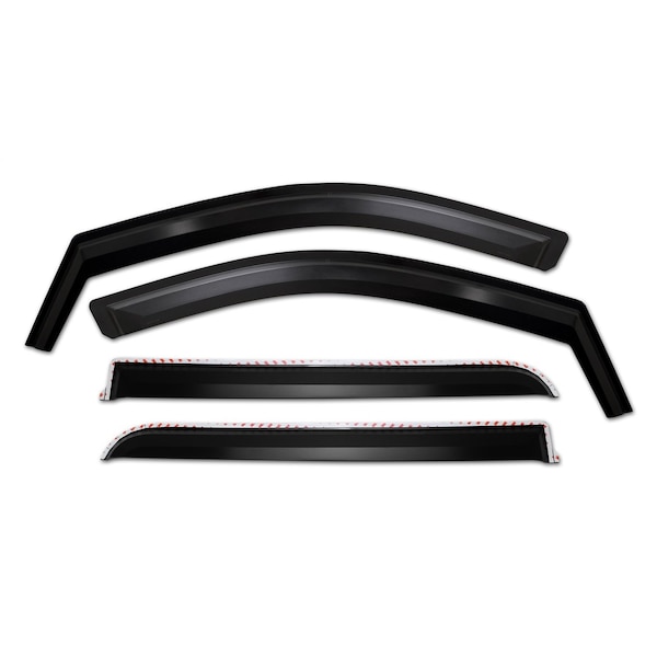 Putco Rainguards, Low Profile; In-Channel With Tape; Matte Black; Polycarbonate; Set Of 680221 - main