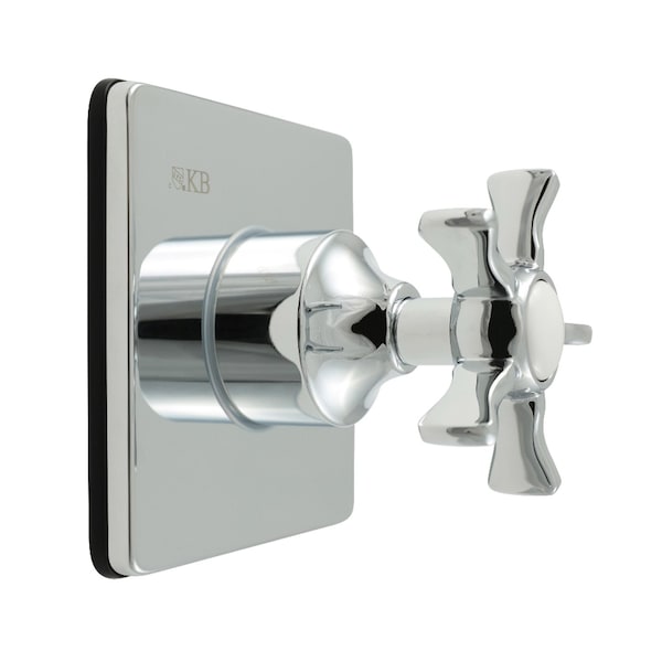 Kingston Brass Single-Handle Three-Way Diverter Valve with Square Trim Kit, Polished Chrome KS3041NX - main
