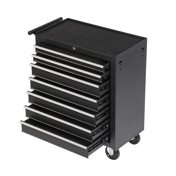 Homeroots 15" Black Multi-Tier Steel Rolling Cabinet With Lid 714594 - main