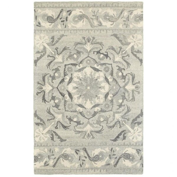Oriental Weavers Craft Indoor Casual Floral Rectangle Area Rug, Ash 10 x 13 ft. C93001304396ST - main