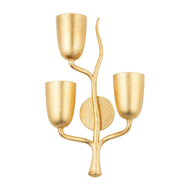 Hudson Valley Lighting Vine 3 Light Wall Sconce 14 In. Gold Leaf, left 5003-L-GL - main