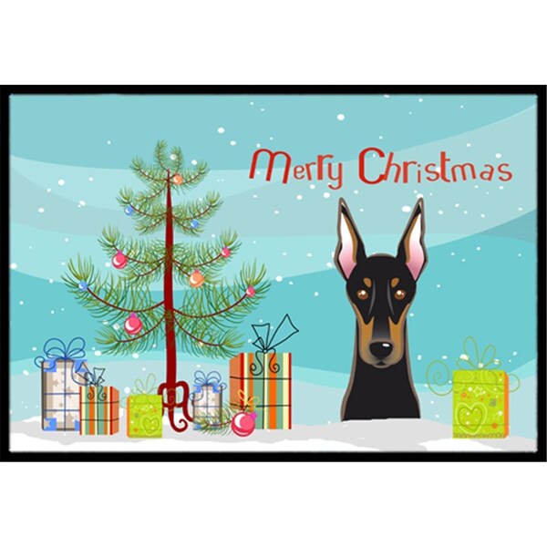 Carolines Treasures BB1617JMAT Christmas Tree & Doberman Indoor or Outdoor Mat, 24 x 36 BB1617JMAT - main