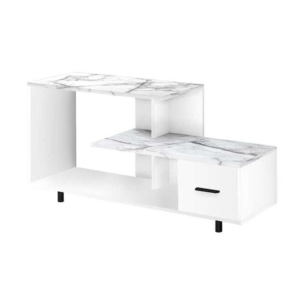 Homeroots 47in White Cabinet Enclosed Storage TV Stand 490356 - main
