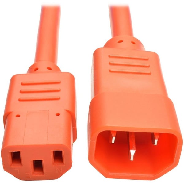Tripp Lite Heavy Duty Power Extension Cord 15A 14 AWG C14 to C13 Orange 2FT P005-002-AOR - main