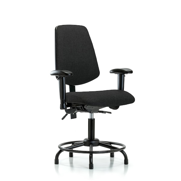 Blue Ridge Ergonomics Desk Chair Fab Desk Chair, Med, Bk, RT, AA, Glds, Blk, Adjustable Arms, 19" to 24" Height, Fabric, Black BR-FDHCH-MB-RT-T0-A1-RG-F42 - main