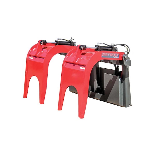 Greywolf Double Quick Attach Grapple Attachment for Skid Steer Loaders, Gray/Red Powder Coat 1066 - main