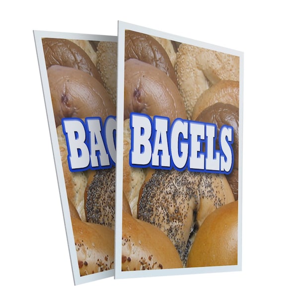 Signmission Bagels, Plastic Signs Only 24 Inch x 36 Inch, Corrugated Plastic, 2PK CSB-2436-2PACK-Bagels - main