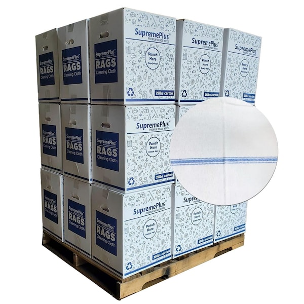 Supremeplus New Color Stripe Heavyweight Kitchen Towels, 675 lbs. Pallet, 27x 25 lbs. Boxes, 27PK SP-2930 - main