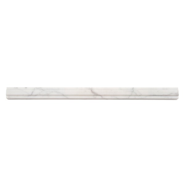 Apollo Tile Snow White 1x12 Calacatta Gold Marble Honed Pencil Liner Tile Trim 0.67 sqft/case, 10PK APLMCT884HA - main