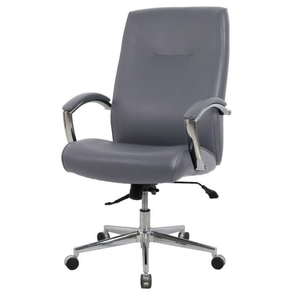 We'Re It Contour, the Big & Tall it Office Chair with Grey Bonded Leather, 350 lb Weight Capacity OFD-555-GRY - main