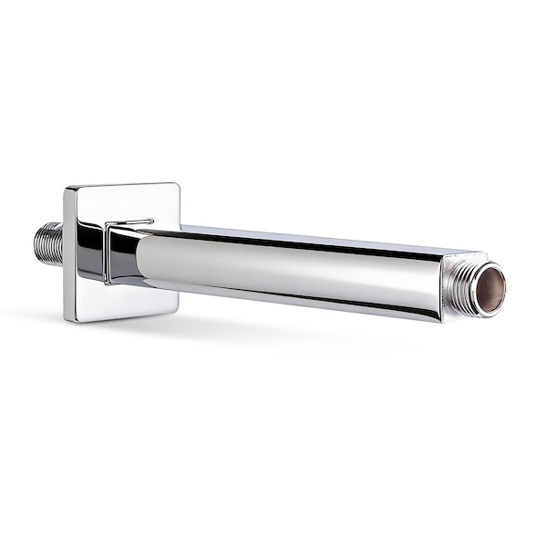 Supplygiant 10 in Straight Ceiling Mount Shower Arm, Flange, Square Arm for Rain Showerhead, Chrome Finish 74-TB32DT-D - main