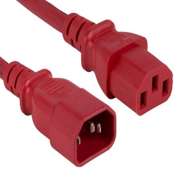 Sanoxy 8ft 18 AWG Computer Power Extension Cord IEC320 C13 to IEC320 C14, Red SNX-CBL-LDR-PW131-7208 - main