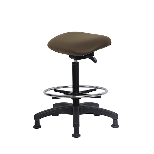 Blue Ridge Ergonomics Vinyl Sit-Stand - Standing Height with Chrome Foot Ring Stationary Glides in Taupe Supernova Vinyl VSTSS-RG-CF-RG-8809 - main
