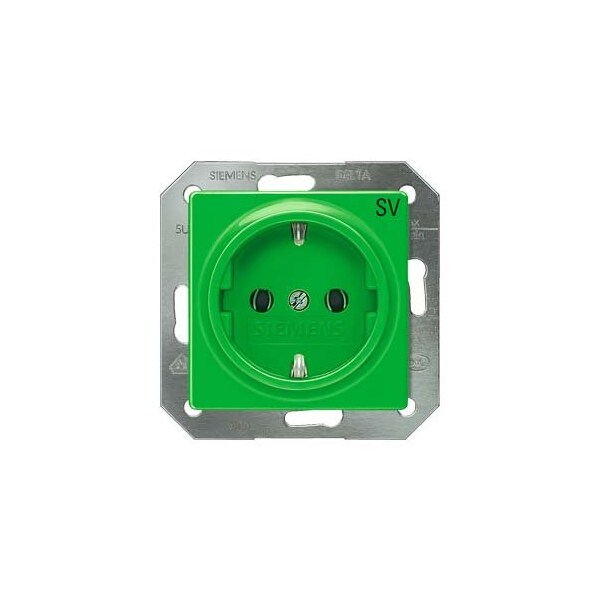 Siemens DELTA i-system green SV SCHUKO socket outlet 10/16 A 250 V With screwless 5UB1910 - main