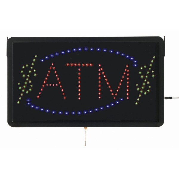 Aarco High Visibility Large LED ''ATM'' Sign, Size 13''Hx22''W ATM10L - main