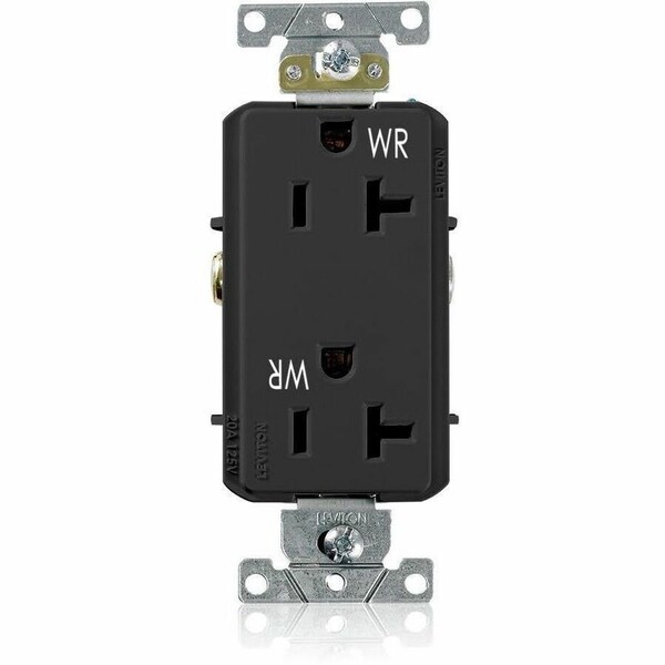 Leviton Receptacle Outlet, 20A, Black, 125V WDR20-E - main