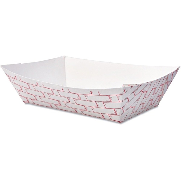 Boardwalk Paper Food Tray, 2lb., Red Weave, PK1000 BWK 30LAG200 - main