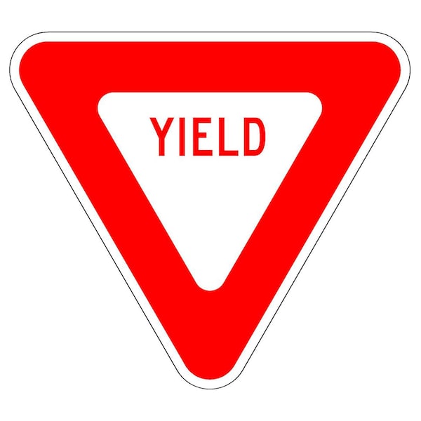 Sign Solutions Usa Traffic Sign, 30 in Width, Aluminum Sign, Equilateral Triangle DUS10DWT3030R1-2 - main