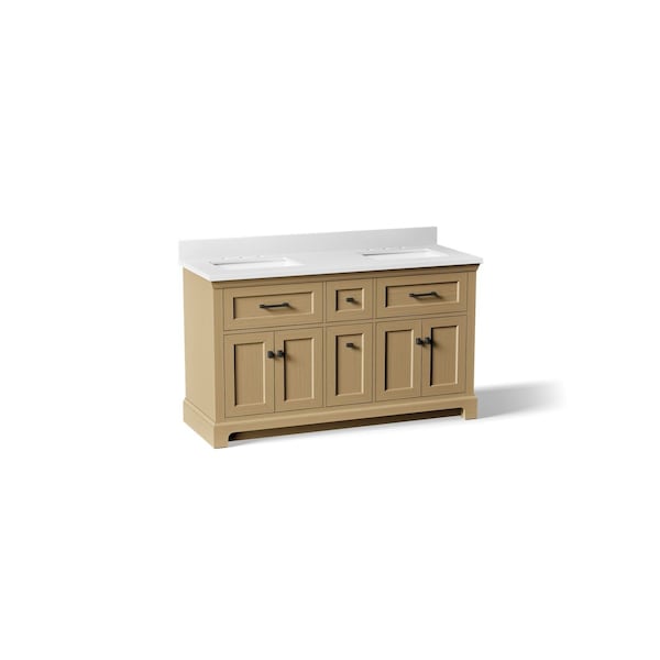 Kohler Charlemont 60" bathroom vanity cabinet with sinks and quartz top 29263-BD1-WEK - main