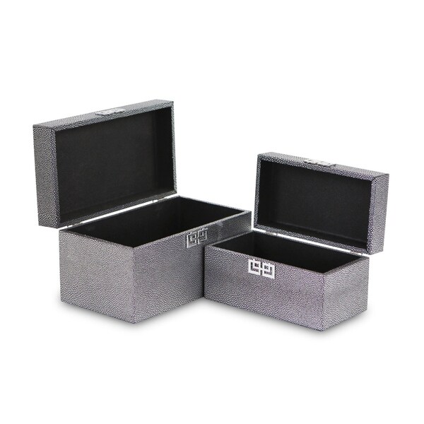 Homeroots Set of Two Gray Wooden Boxes, 2PK 399677 - main