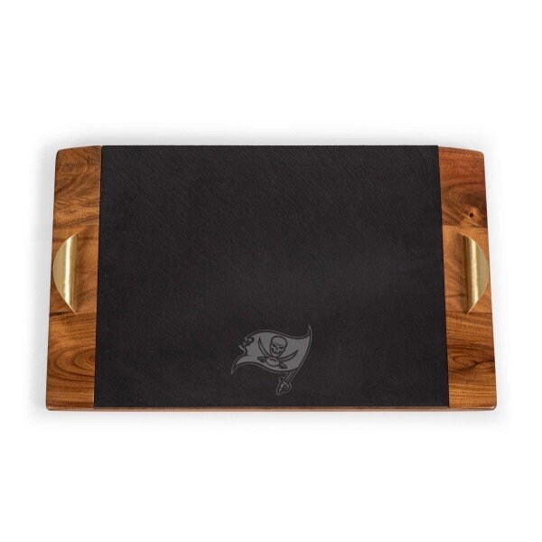 Picnic Time Family Of Brands NFL Tampa Bay Buccaneers - Covina Acacia and Slate Serving Tray 957-07-512-303-2 - main