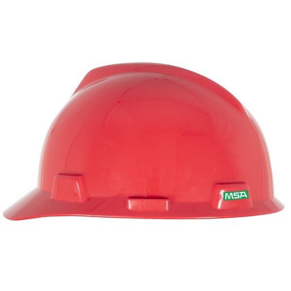 Msa Safety V-Gard GREEN Slotted Cap, Fast-Trac III Suspension, Type I, Class E, Red 10150223 - main
