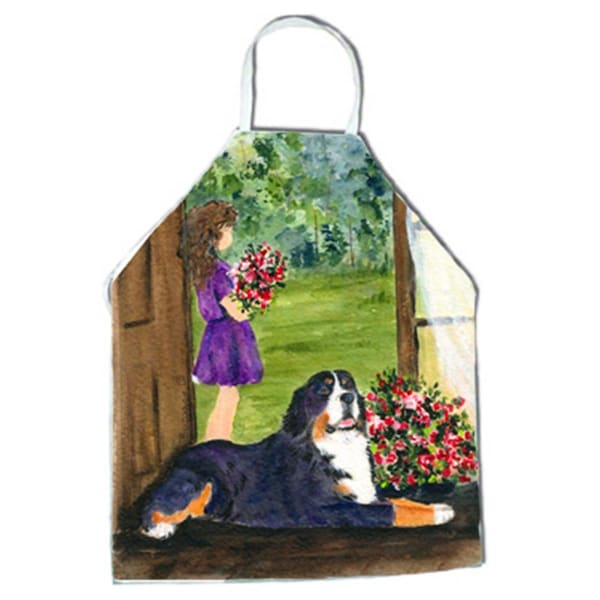 Carolines Treasures Little Girl with her Bernese Mountain Dog Apron - 27 x 31 in. SS8535APRON - main