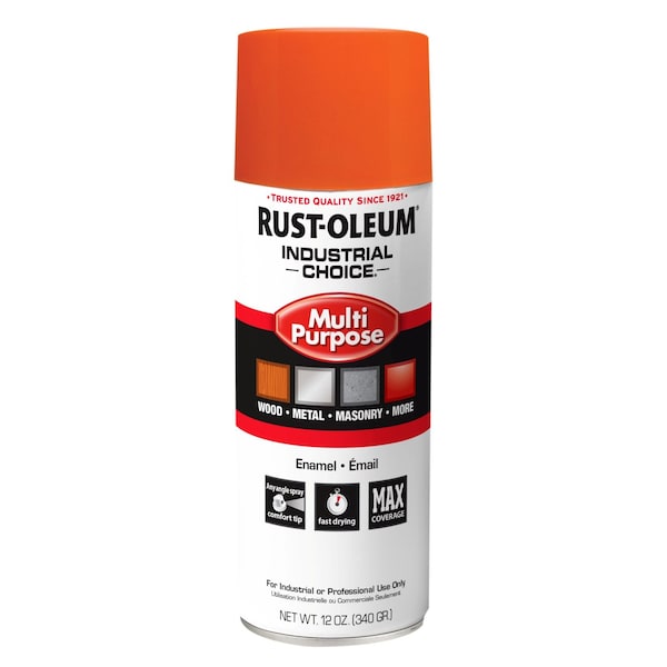Rust-Oleum Spray Paint, OSHA Safety Orange, Gloss, Solvent, 12 oz 1653830V - main