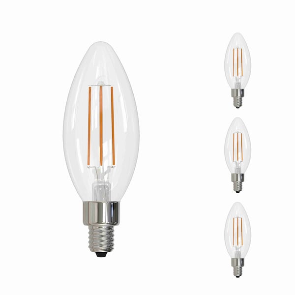 Bulbrite LED Filament, 5 Watt Dimmable B11 Light Bulb, Clear Glass Finish, E12 Base, 5000K, 500 Lumens, 4PK 862077 - main
